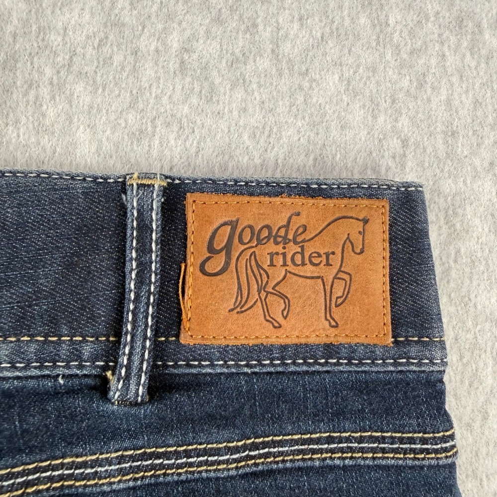 Goode Rider Equestrian Jeans Womens 32 Blue Denim Bootcut Breeches Riding - Picture 7 of 13